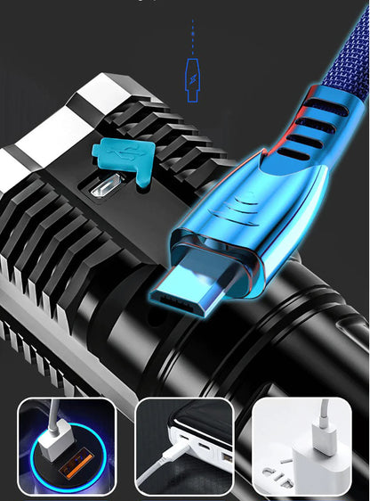 Torcia Led Tattica UltraPower - Multifunzionale e Impermeabile + Ricarica USB | LIQUIDAZIONE TOTALE!